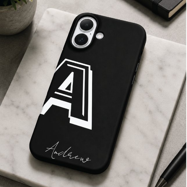 Étui de téléphone noir - nom personnalisé (Créateur téléchargé)