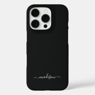 Étui de téléphone noir personnalisé avec nom perso