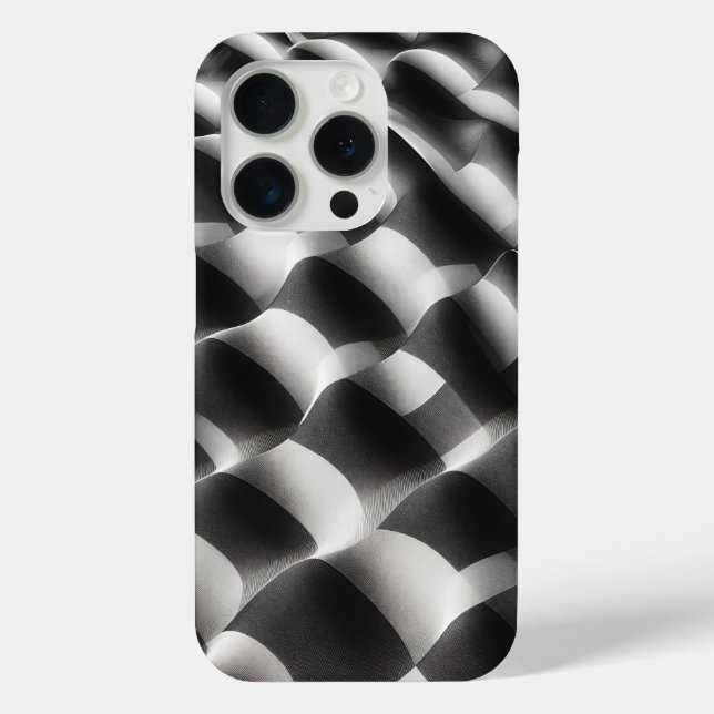 Étui de téléphone Op-Art noir et blanc moderne - A (Verso)