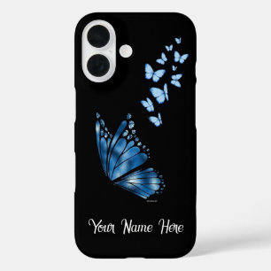Étui de téléphone papillon bleu personnalisé