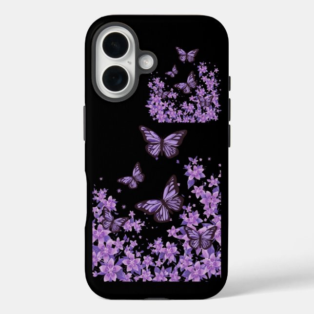 Étui de téléphone Papillon Violet Esthétique (Verso)