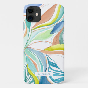 Étui de téléphone personnalisé à aquarelle botaniq
