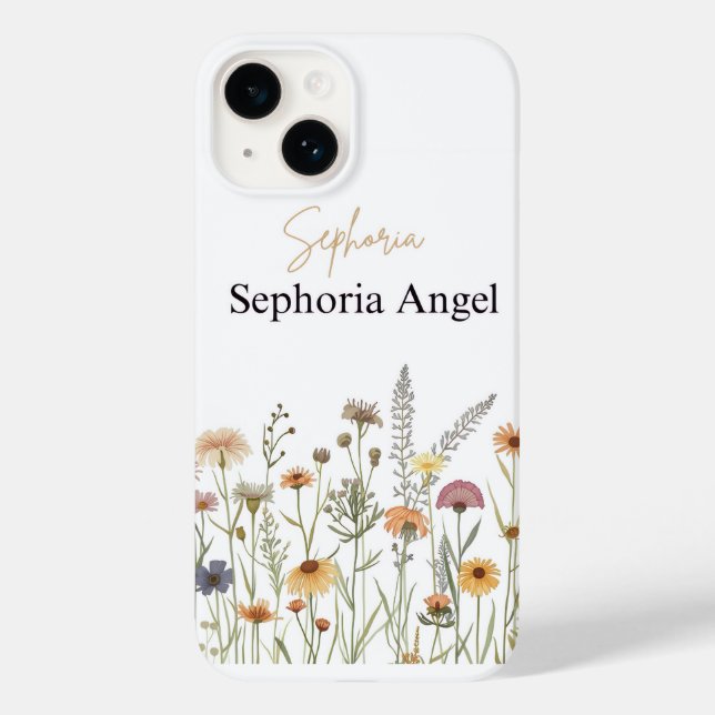 Étui de téléphone personnalisé Boho Wildflower Cus (Verso)