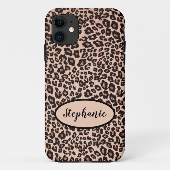 Étui de téléphone personnalisé imprimé léopard pou (Dos)