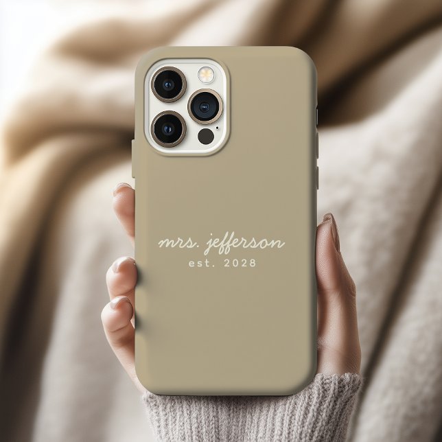 Étui de téléphone personnalisé "Juste Mariés" pour (Wedding Date Phone Case – Customized Bride Phone Case for Bachelorette Party)