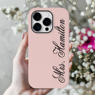 Étui de téléphone personnalisé minimaliste rose po