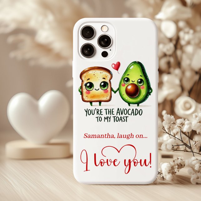 Étui de téléphone personnalisé pour la Saint-Valen (Custom Name Valentine Phone Case with Funny Food)