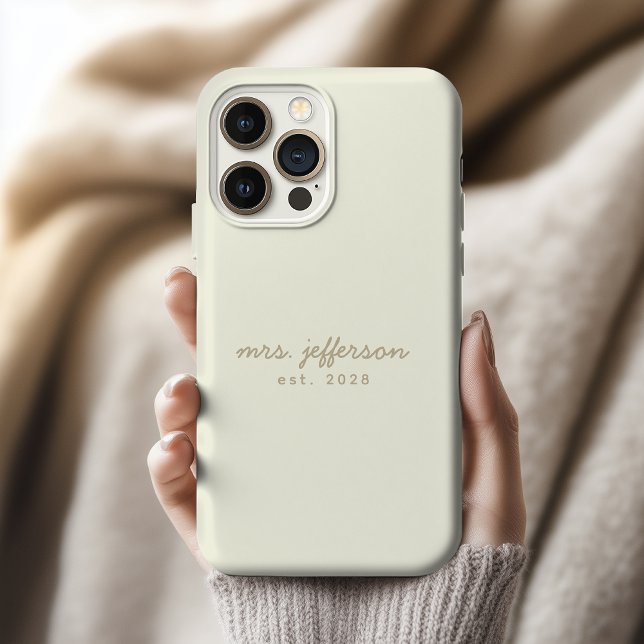 Étui de téléphone personnalisé pour madame et mons (Custom Name Phone Case – Personalized Wedding Souvenir for Bride and Groom)