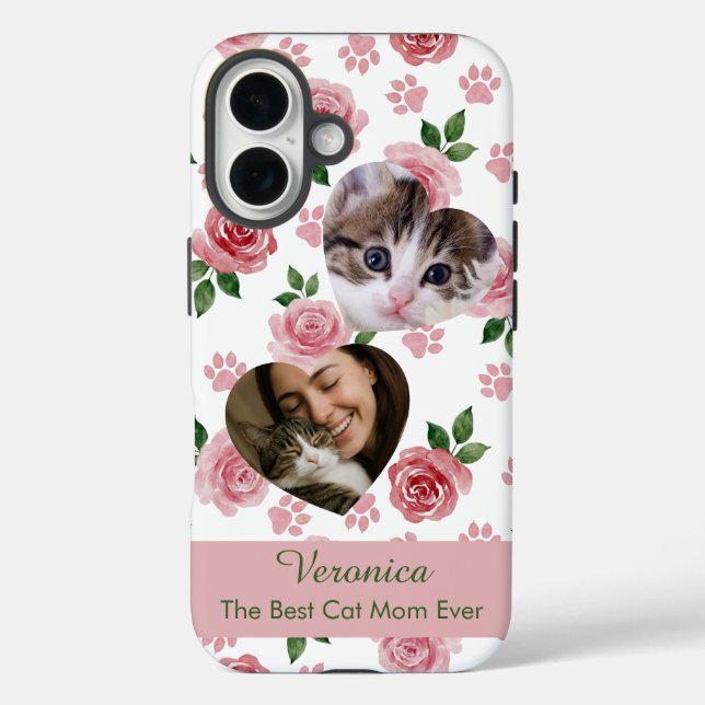 Étui de téléphone personnalisé pour maman de chat  (Verso)