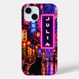 Étui de téléphone personnalisé Tokyo Neon avec nom