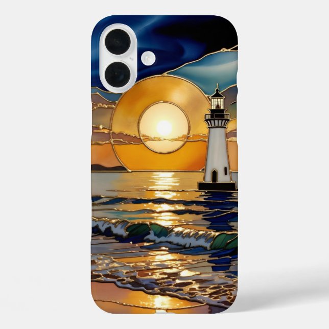 Étui de téléphone Phare au coucher du soleil Lueur (Verso)