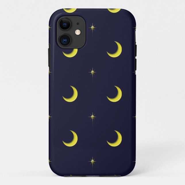Étui de téléphone portable ciel nocturne lune et é (Dos)