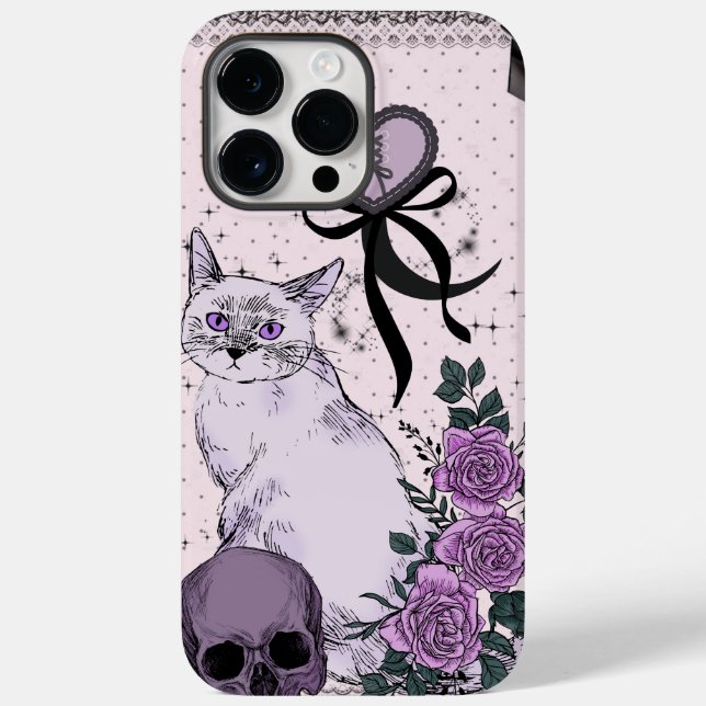Étui de téléphone pour chat coquette gothique – Ro (Verso)