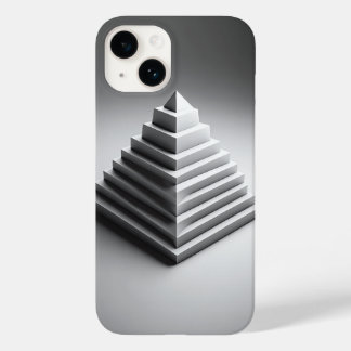 Étui de téléphone Pyramide 3D Blanc Minimaliste -