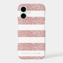 Étui de téléphone rayé RoseGold