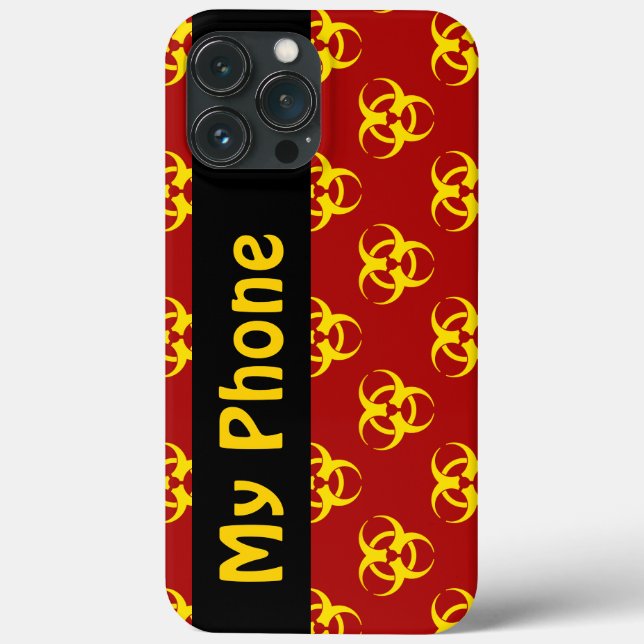 Étui de téléphone Red & Yellow Biohazard avec text (Verso)
