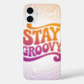 Étui de téléphone rétro rose violet Stay Groovy