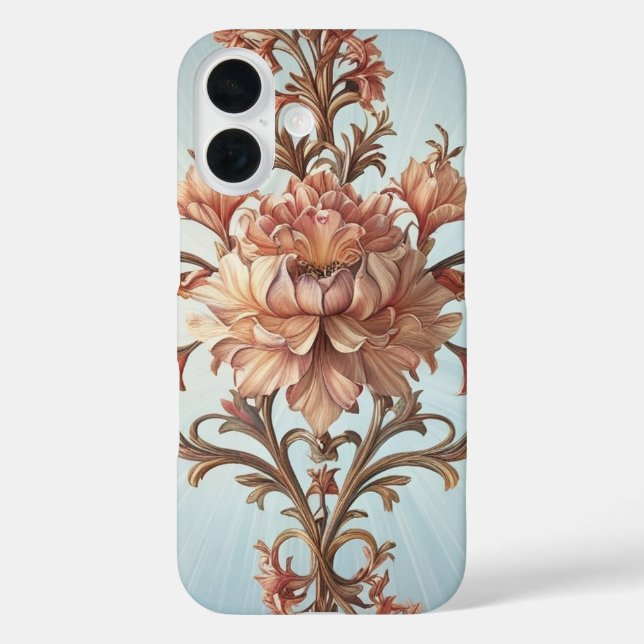 Étui de téléphone rose baroque (Verso)
