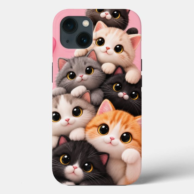 Étui de téléphone rose pour amateurs de chats mign (Verso)