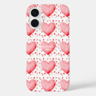 Étui de téléphone Saint-Valentin à cœur aquarelle
