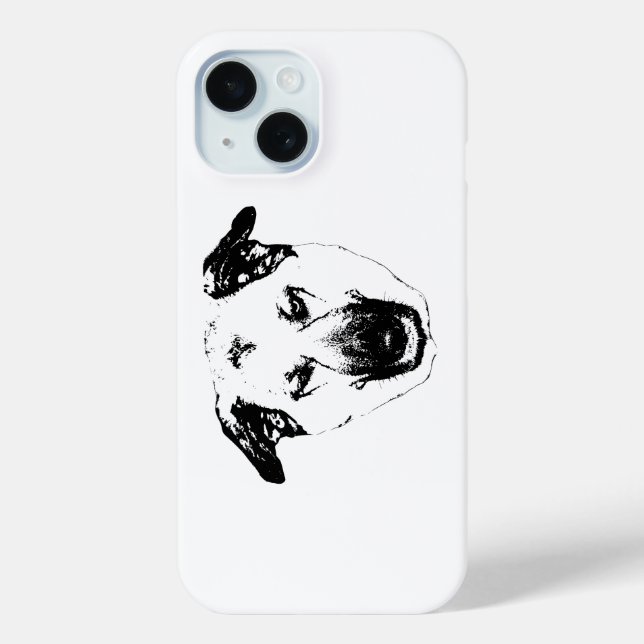 Étui de téléphone tête de chien vecteur croquant (Verso)