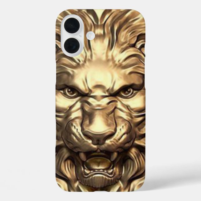 Étui de téléphone Tête de Lion Doré Rugissant (Verso)