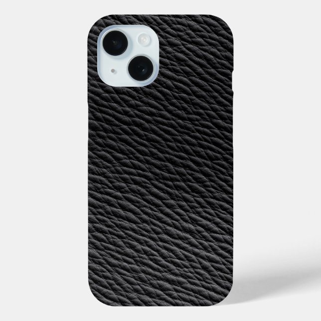 Étui de téléphone texturé en cuir noir (Verso)