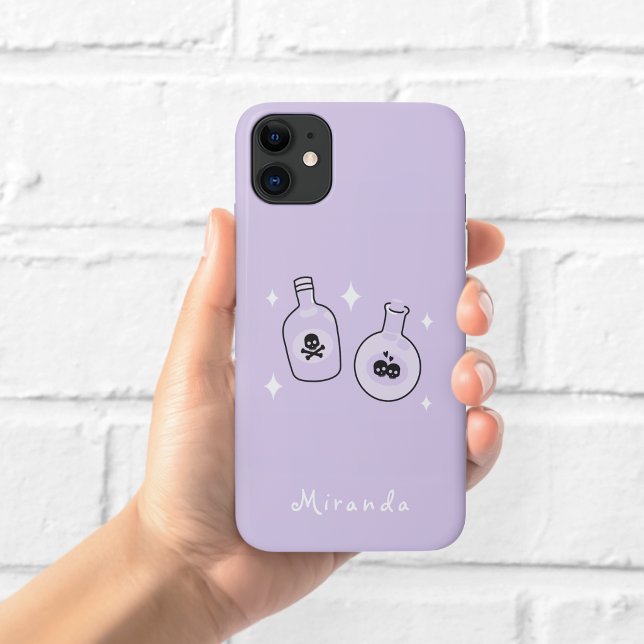 Étui de téléphone violet Bouteilles de potion magi (Créateur téléchargé)