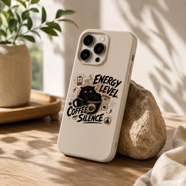 Étui drôle pour iPhone 16 Pro Max avec chat noir e (Créateur téléchargé)