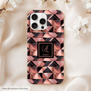 Étui élégant pour iPhone Rose Gold Géométrique Mét