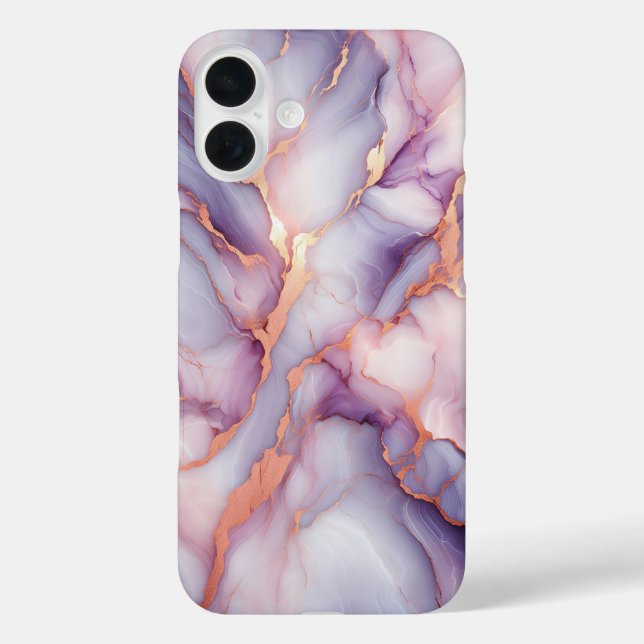Étui en marbre violet améthyste de luxe - Rose élé (Verso)