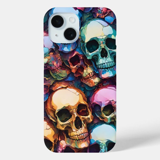 Étui Funky Skull Goth pour iPhone 15  (Verso)