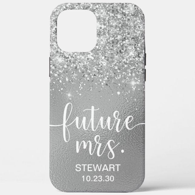 Étui Future Mrs Silver Glitter Case-Mate pour iPho (Verso)