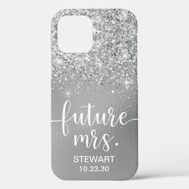 Étui Future Mrs Silver Glitter Case-Mate pour iPho (Verso)