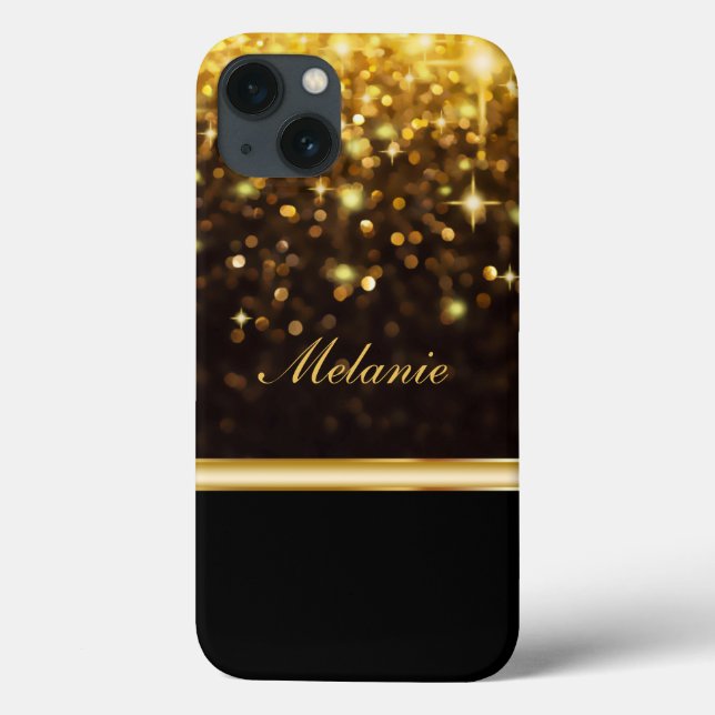 Étui iPad Glitzy Monogramme Bling (Verso)