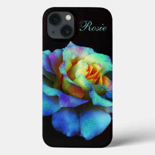 Étui iPad Rose Arc-en-ciel Pastel Turquoise