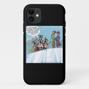 Étui iPhone5 Famille de Vache Drôle Skiant la Neig