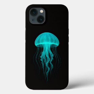 Étui iPhone 13 Black 4 Luxe, méduse Aqua Glow