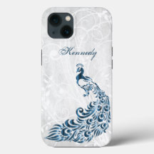 Blue Peacock Personnalisé iPhone X coque