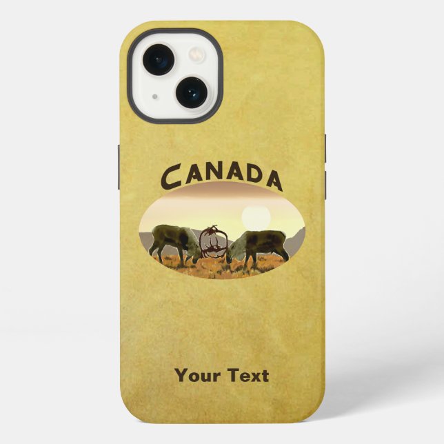 Etui iPhone 13 Caribou Duel - Canada Coque-Mate coque iphone (Verso)