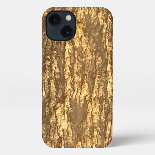 Etui iPhone 13 Coque iphone Camo écorce d'or (Verso)