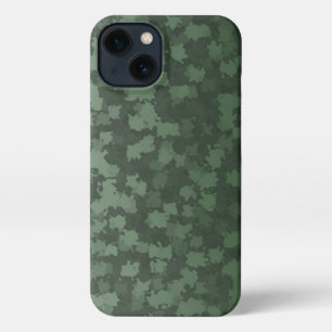 Etui iPhone 13 Coque iphone Camo Feuilles vert nuit