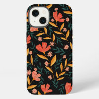 Coque iphone floral en fleurs de minuit