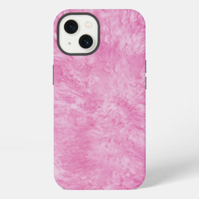 Etui iPhone 13 Coque-Mate coque iphone de fourrure rose (Verso)