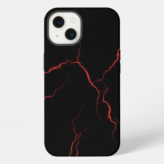 Etui iPhone 13 Étui iPhone Coque Mate éclairs rouges (Verso)
