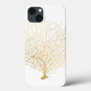 Etui iPhone 13 Faux Gold Sea Fan Coral