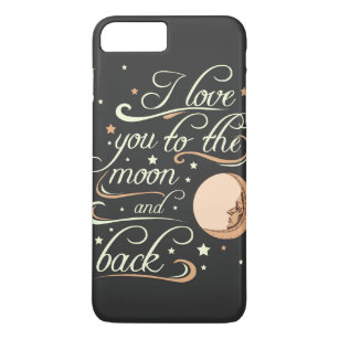 Coque iPhone 7 Plus I Love You To The Moon And Back Black