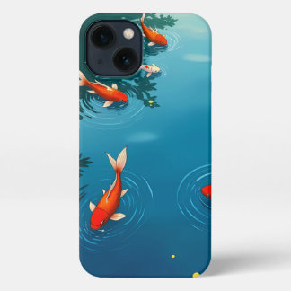 Etui iPhone 13 Koi Pond coque iphone - Art japonais