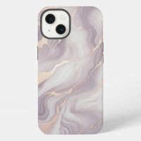 Lavender Marble iPhone 13 Coque avec Veines Argent