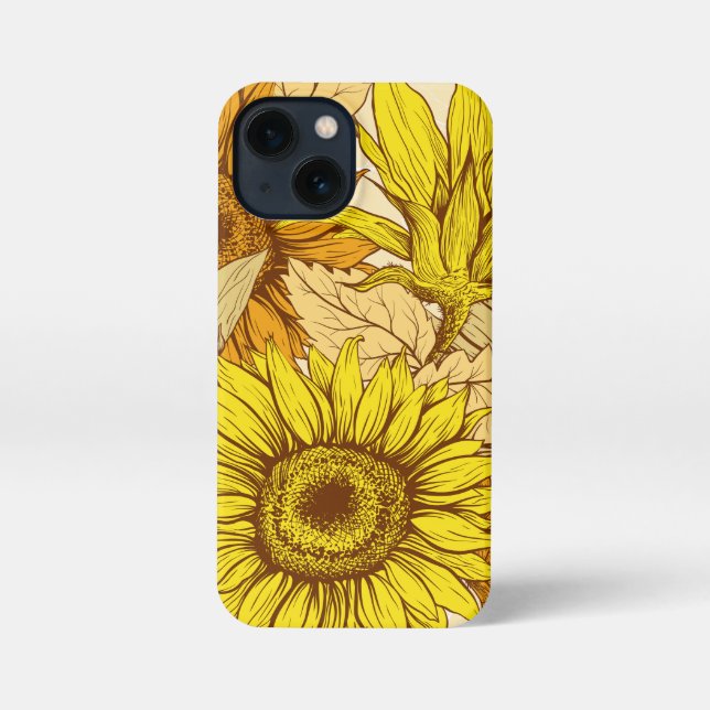 Etui iPhone 13 Mini Belle tournesol inspiré Slim Fit coque iphone (Verso)